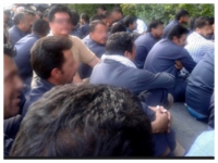 تجمع سه روزه کارگران پیمانکاری مس سرچشمه مقابل وزارت صنعت در تهران